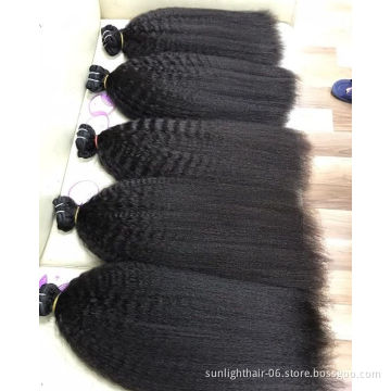 Cheap price Free sample high quality real human hair yaki bundles with closure mink virgin brazilian silky kinky straight hair